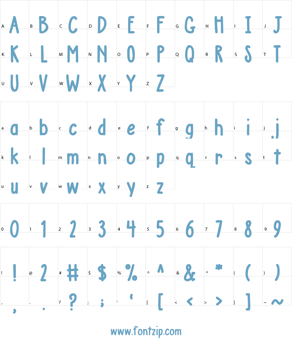 Austie Bost Chunky Description Font Character